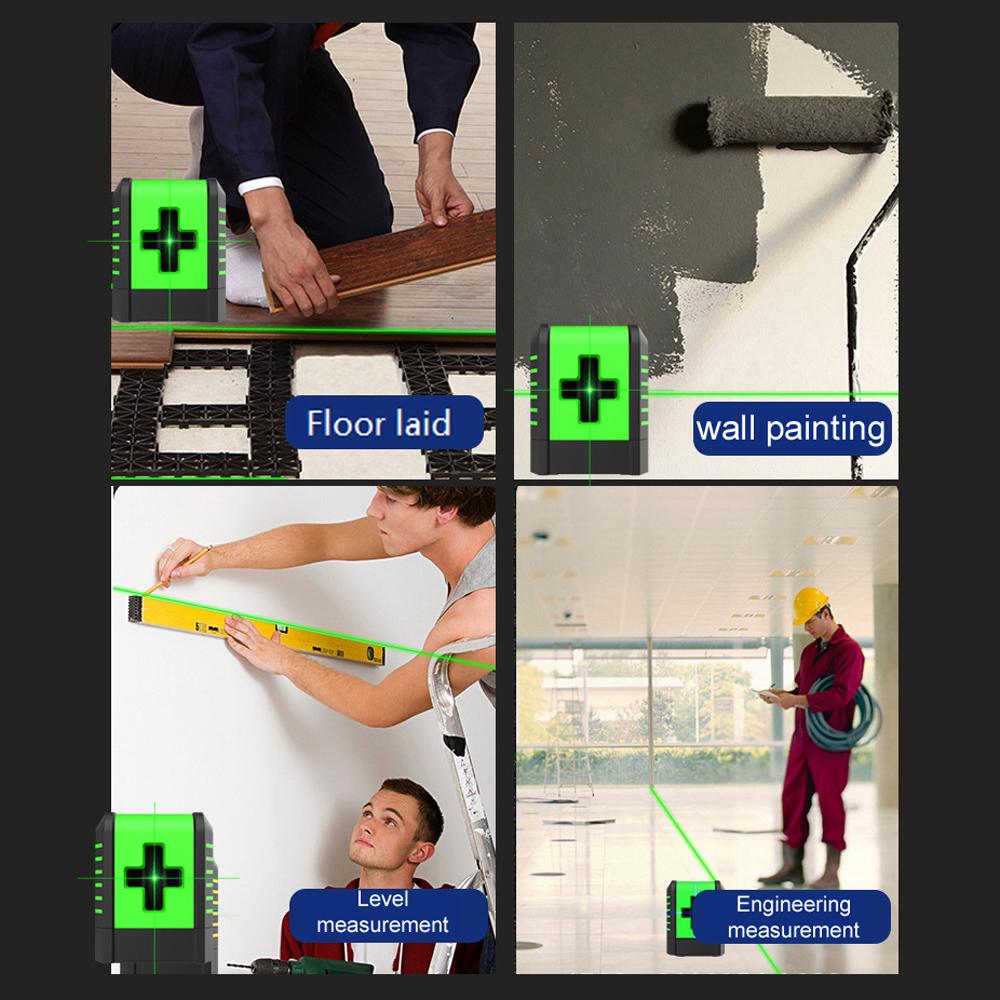 Small Portable 2 Lines Laser Level Leveling Laser 3° Self Levelling Diagonal Line Multi-function Laser Level for Household Flooring Tile Layout Door Window Install