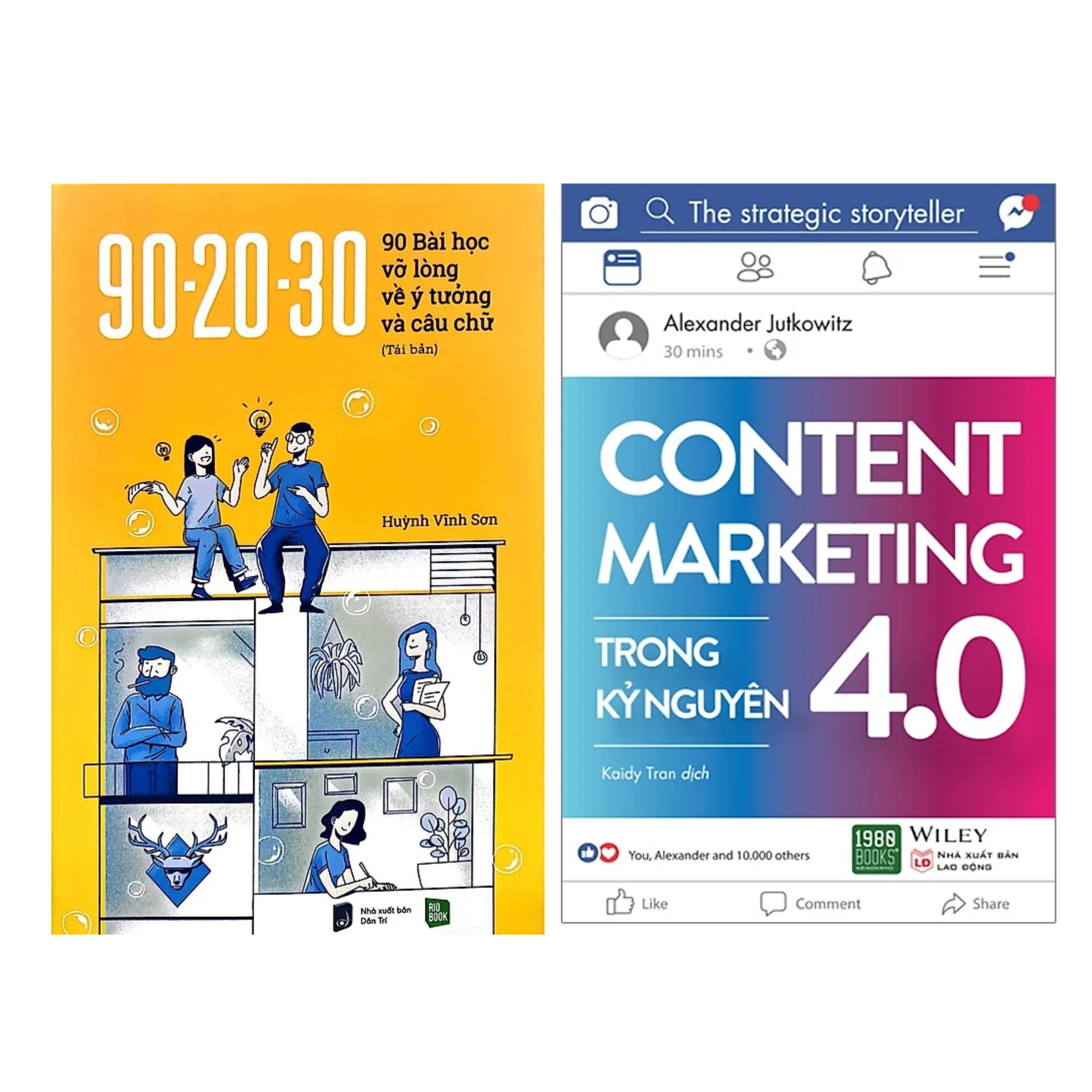 Combo 2Q Sách Marketing - Bán Hàng: 90-20-30 90 Bài Học Vỡ Lòng Về Ý Tưởng Và Câu Chữ (Bản Đen Trắng) + Content Marketing Trong Kỷ Nguyên 4.0