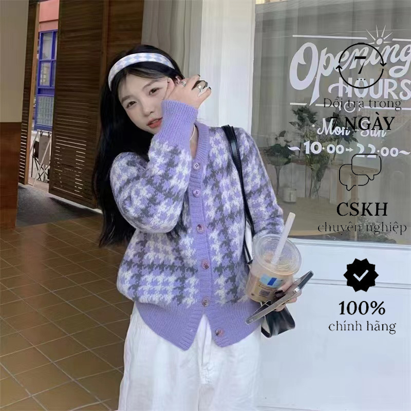 Áo Khoác Cardigan nữ tay dài cổ tròn hàn quốc thời trang Haint Boutique Ak13