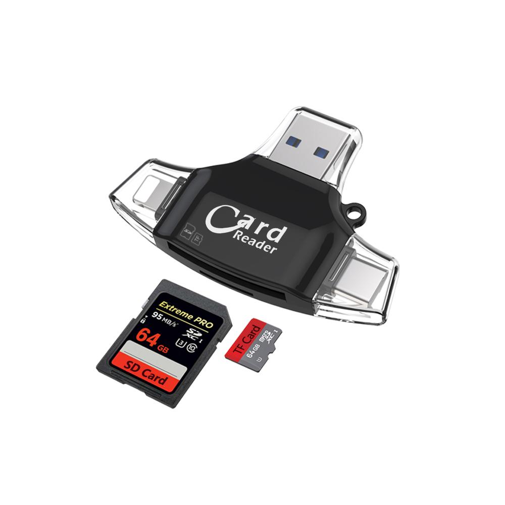 Bộ chuyển đổi đầu đọc thẻ SD / TF Thay thế cho iPhone / Android / PC