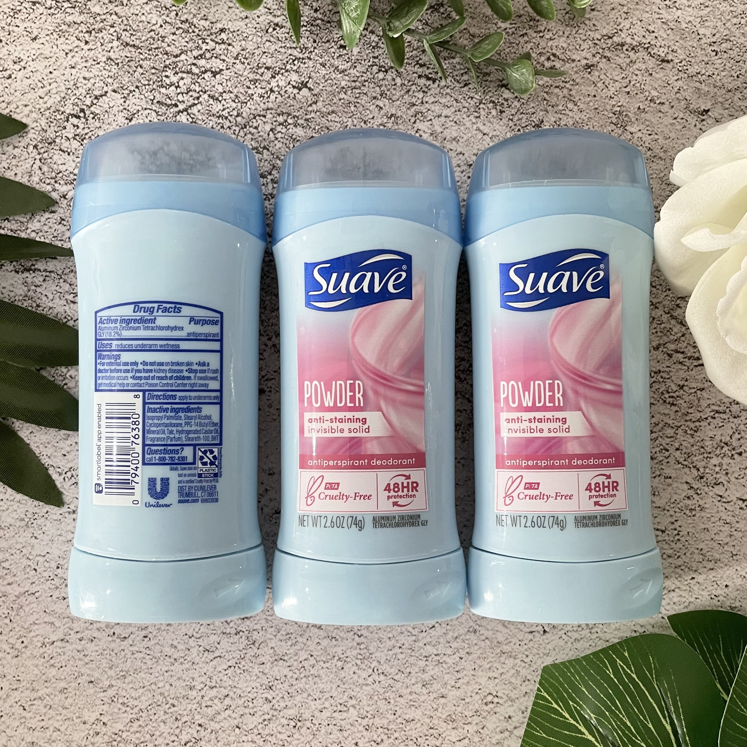 Lăn Khử Mùi Suave 48 Hour Protection Powder 74g Hàng Nhập Mỹ Hương Thơm Nhẹ Nhàng Khô Thoáng