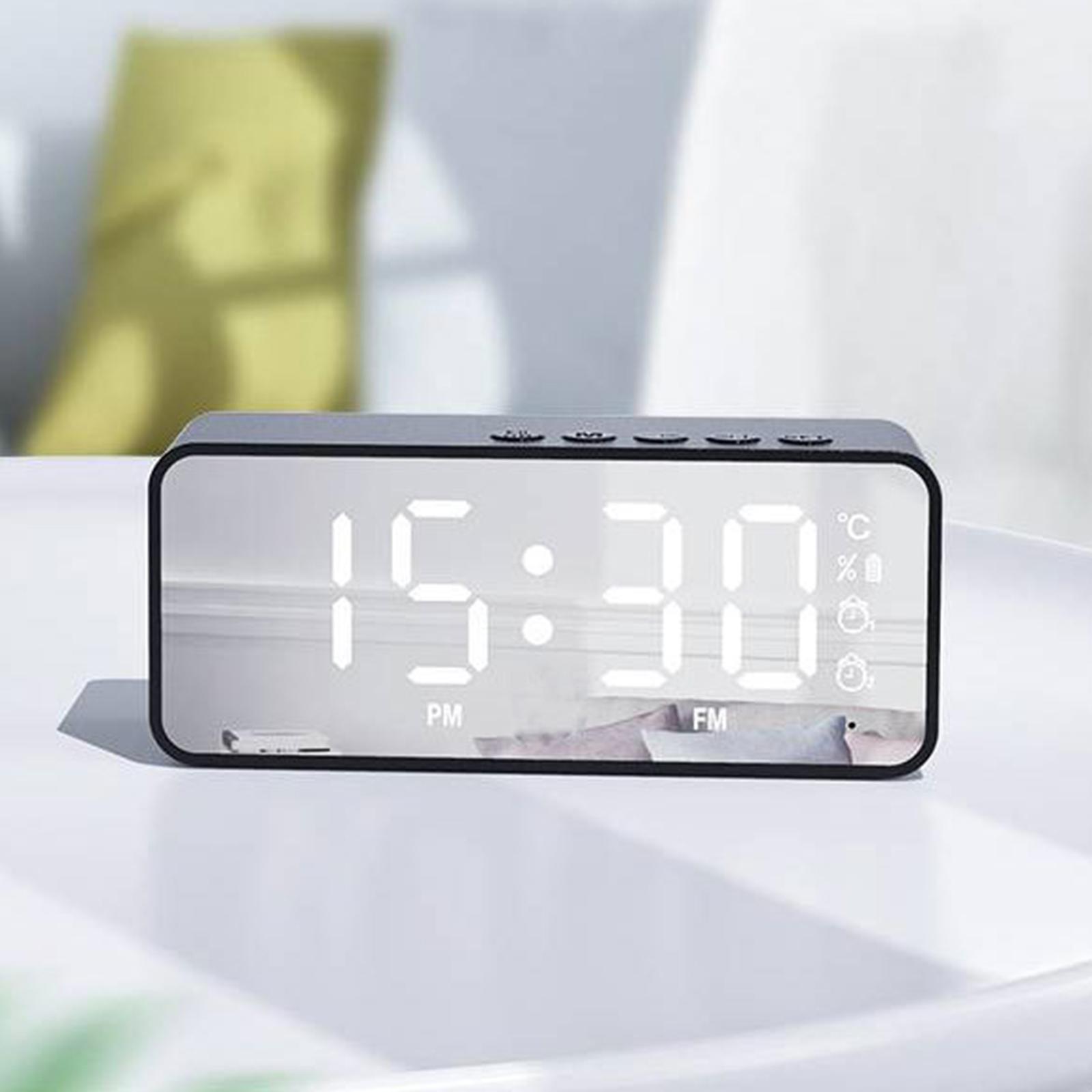 Wireless Bluetooth Speaker with FM Radio Dual   Clock Voice Broadcast