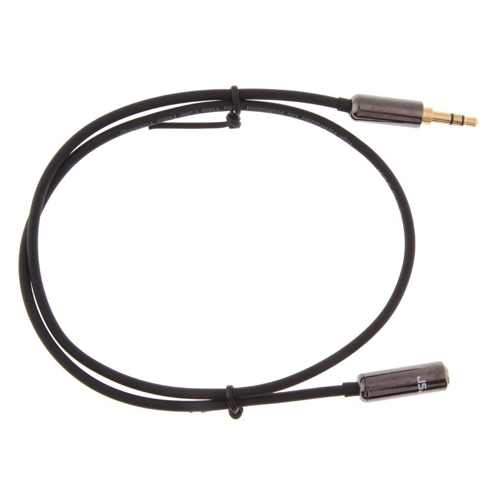 3.5mm Male to Female Auxiliary Stereo Audio Headphone Jack AUX Cable 0.5m