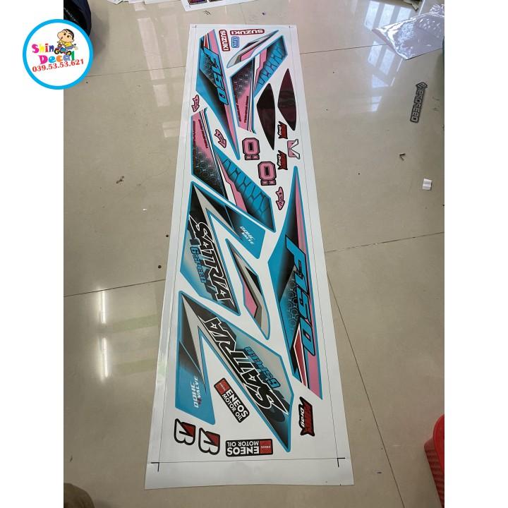 Tem xe Satria fi dán xe xanh ngọc