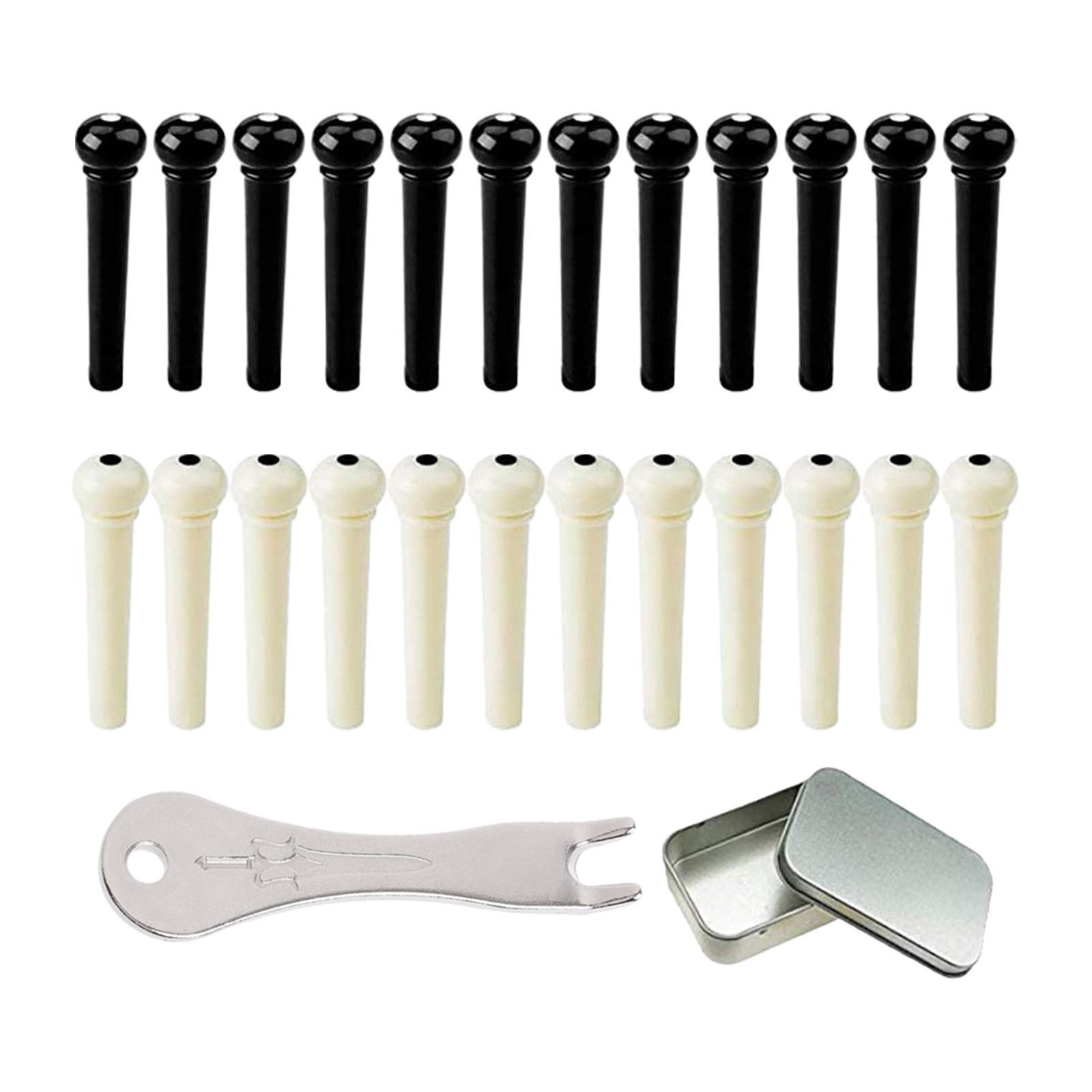 24Pcs Acoustic Guitar Bridge Pins Replacement String Peg for Acoustic Guitar