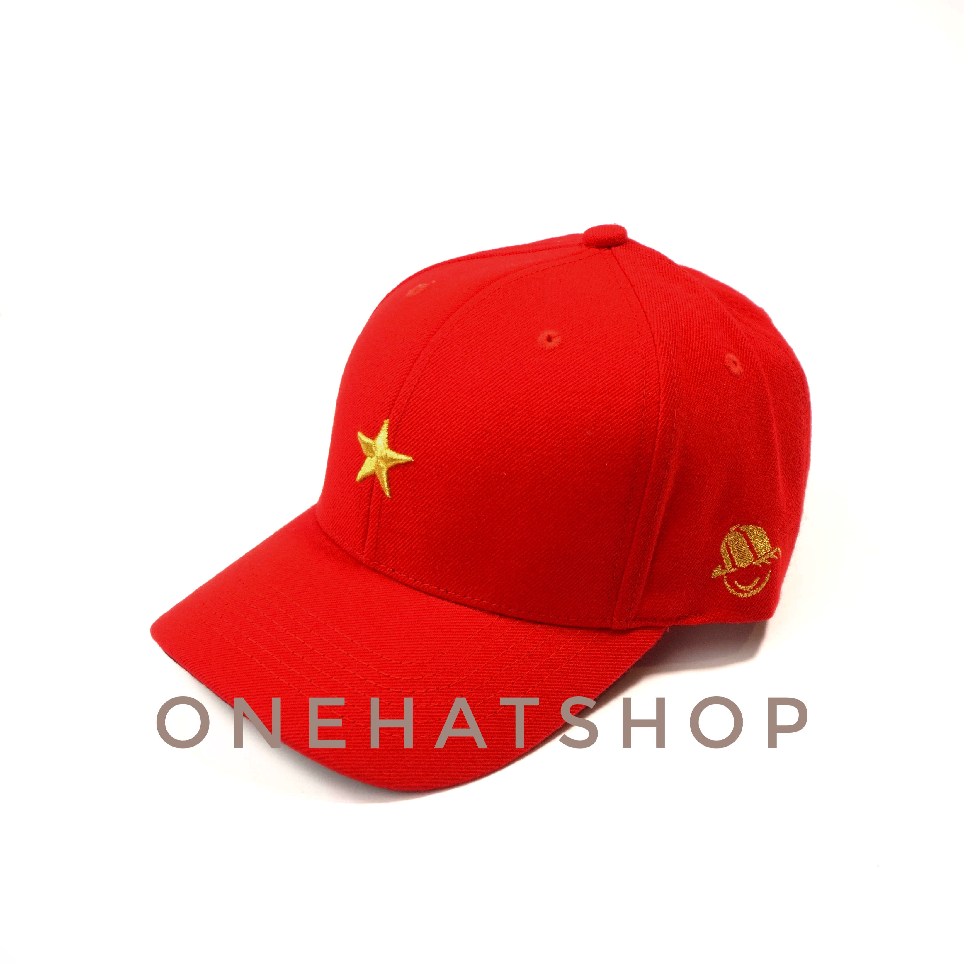 Nón lưỡi trai Ngôi Sao Vàng vải đỏ Brand One Hat