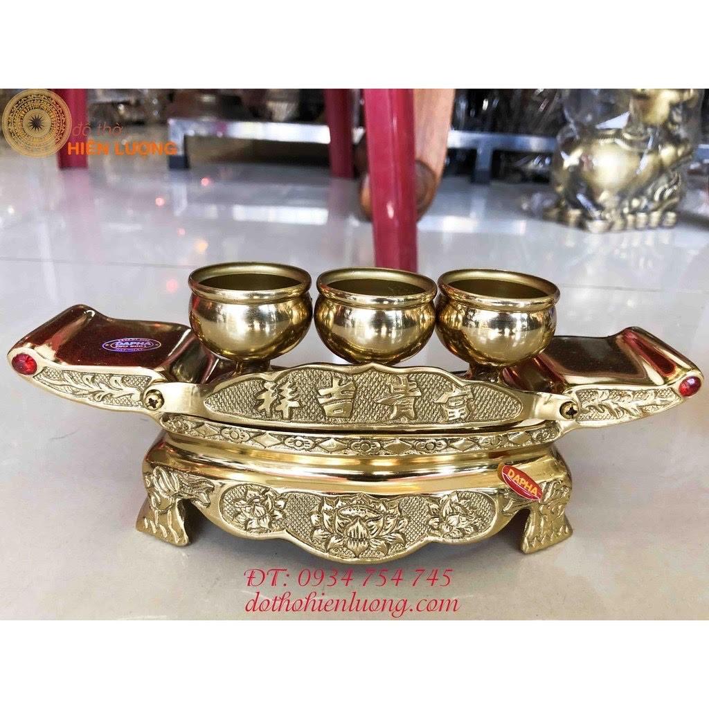 Bộ Ngai Chén 3 Bằng Đồng Thờ Cúng