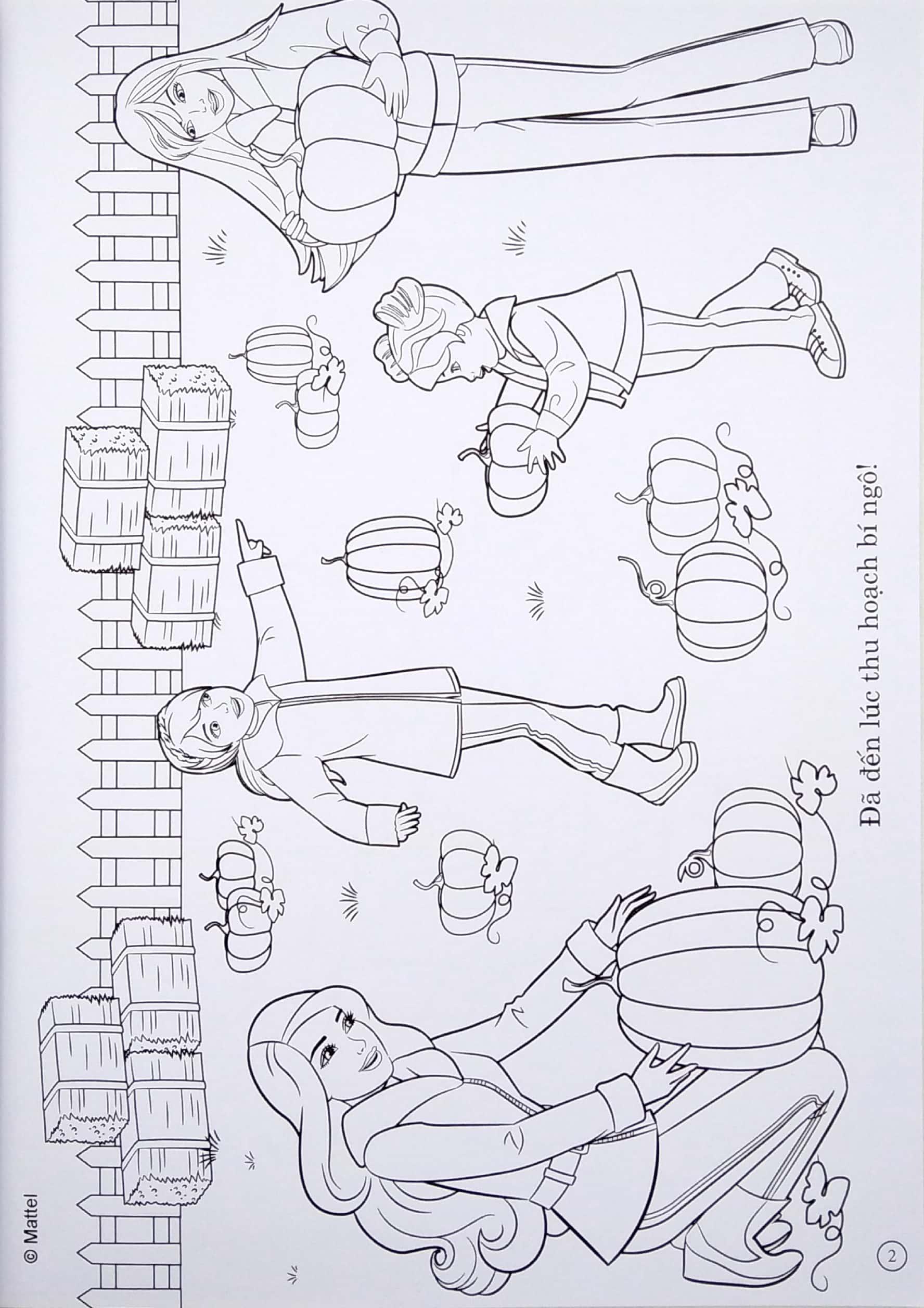 Bộ Sách Tô Màu Khổ Lớn Berbie - 50 Đề Can Bóc Dán Đề Can (Bộ 3 Cuốn)