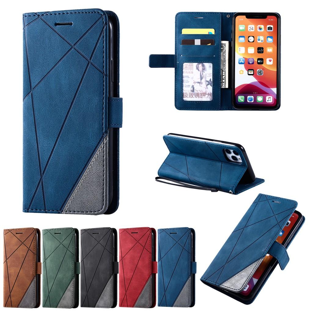 Bao da điện thoại nắp lật PU mềm có ngăn đựng thẻ cho iPhone 12 Pro Max 12 Mini 11 Pro Max