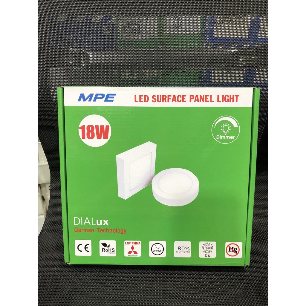 Đèn Ốp Nổi, Đèn LED Panel ốp trần 12W tròn/vuông - Thương hiệu MPE - 12W vuông