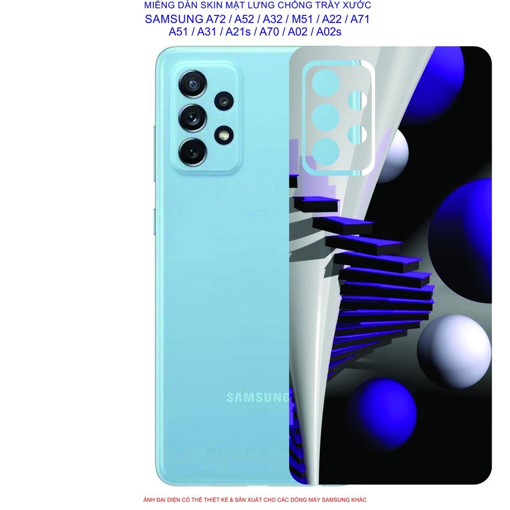 Miếng Dán Skin mặt lưng dành cho SAMSUNG A72 / A52 / A32 / A22 / M51 / A71 / A51 / A31 / A21s / A12 / A02 / A02s chống trầy xước