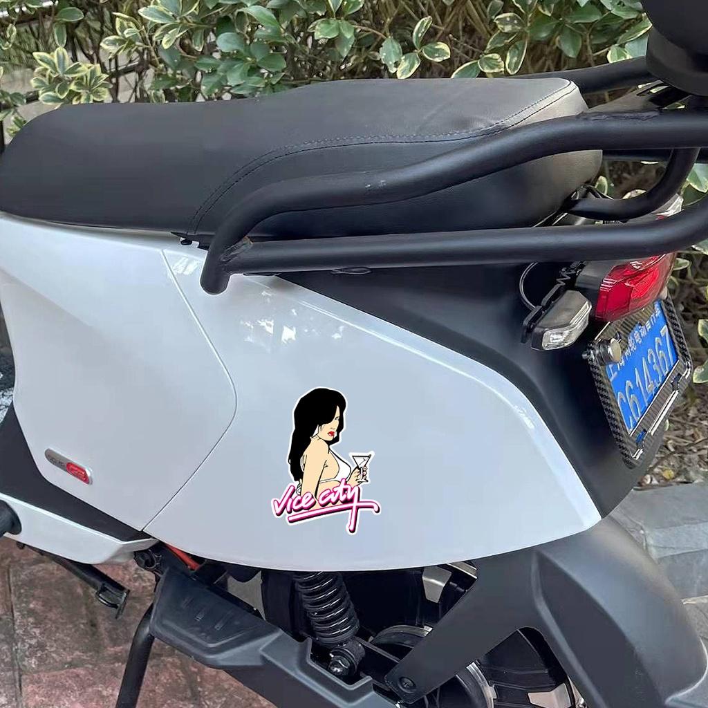 JDM Game Girl Sticker Beauty Phản chiếu Xe máy Decal dán xe sửa đổi