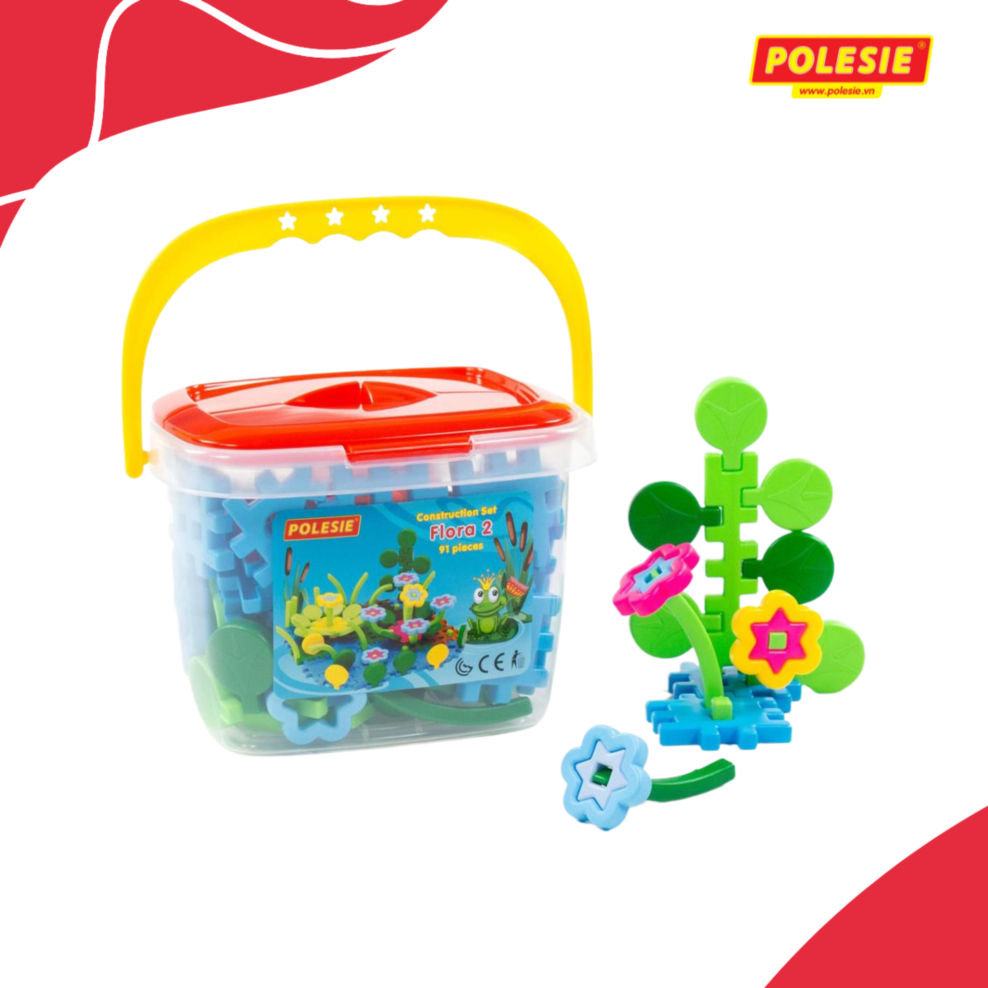 Bộ Đồ Chơi Lắp Ghép Vườn Hoa , Đồ Chơi Giáo Dục, An Toàn, Tăng Cường Tư Duy Sáng Tạo Cho Bé - Polesie Toys 51592