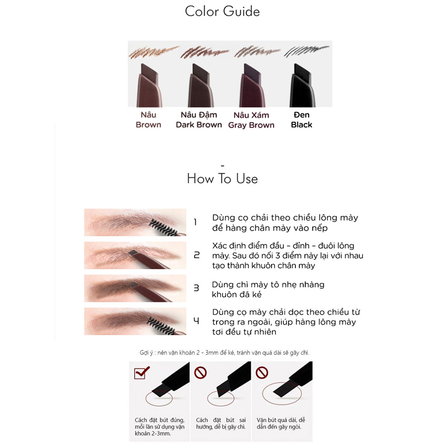 CHÌ KẺ MÀY NGANG VACCI - VACCI AUTO EYEBROW PENCIL