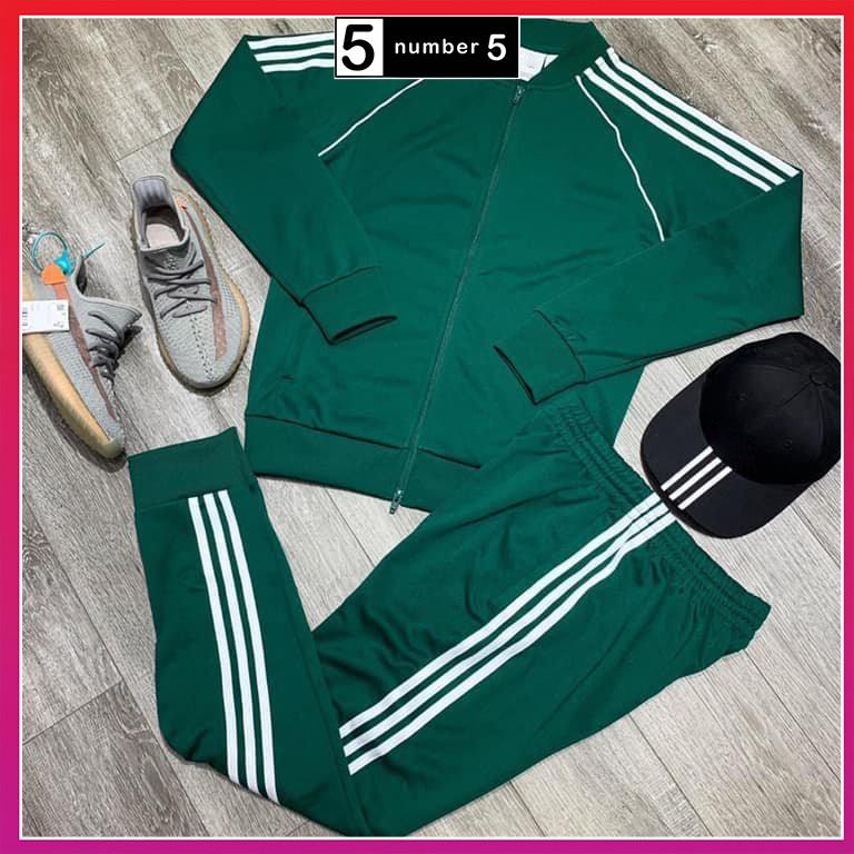 Bộ quần áo thể thao nam NUMBER5 Bộ khoác nỉ nam kẻ sọc có khóa kéo 3 màu