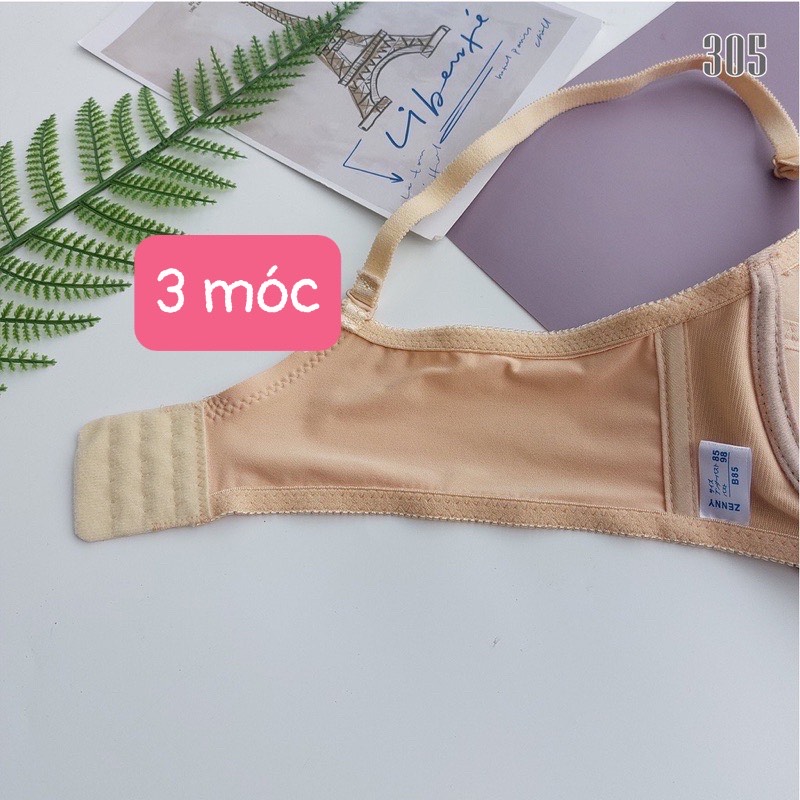 Áo Lót Nữ Mút Mỏng Trơn Có Gọng, Cúp Nâng Cài Sau 3 Móc Zenny 308 – B80/B85/B90