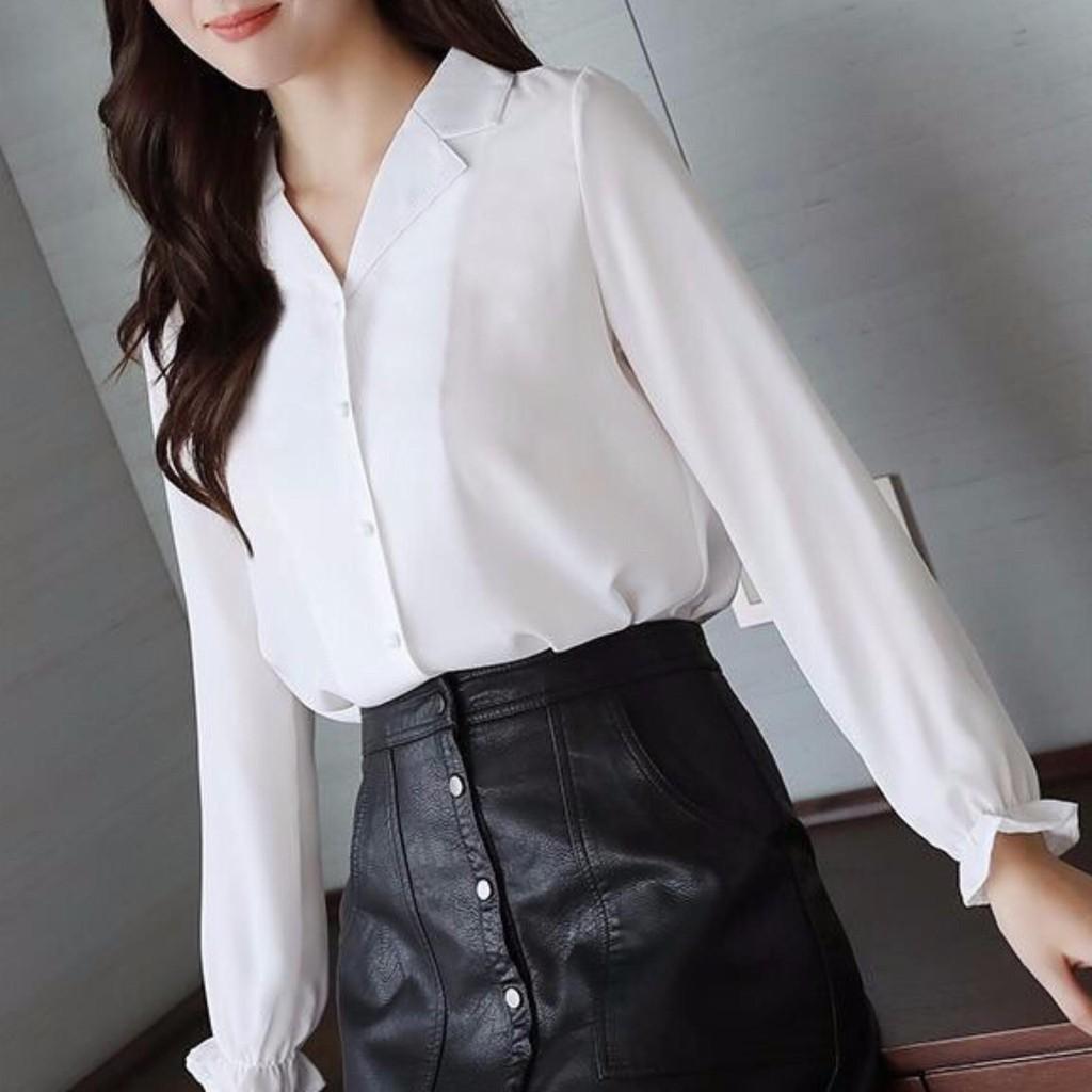 Áo sơ mi tay dài cổ vét