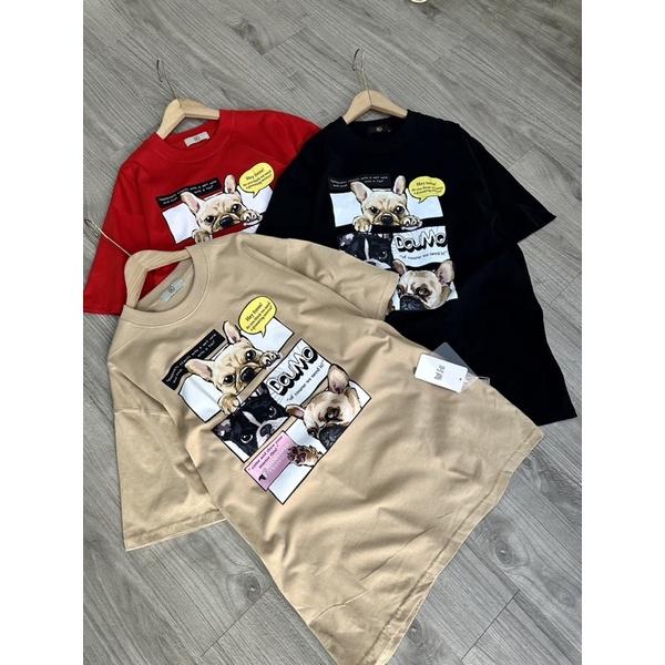 Áo thun unisex áo nam nữ in hình con chó dễ thương