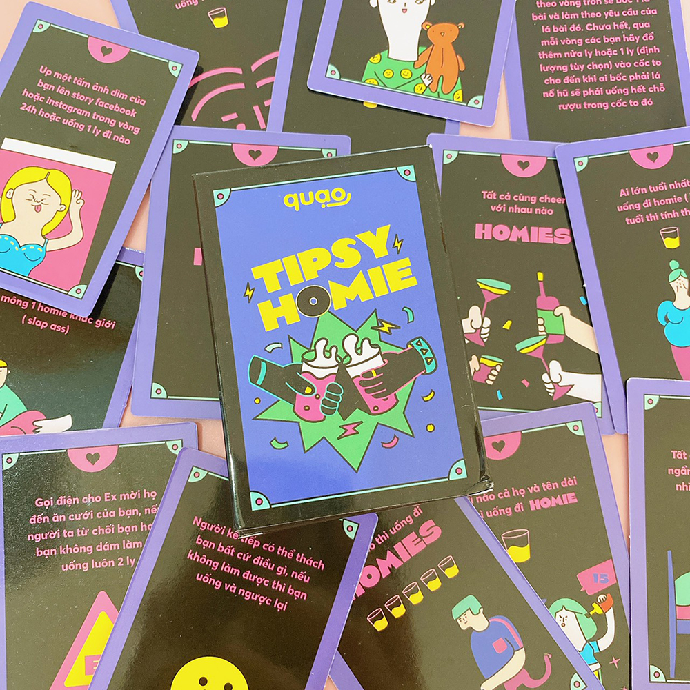 Bộ Bài Tipsy Homie 60 Lá Drinking Game Uống Rượu Nổ Hũ Trend Thích Hợp Cho Các Buổi Tụ Tập Các Homies