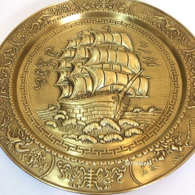 Mâm đồng thuận buồm xuôi gió đường kính 52cm