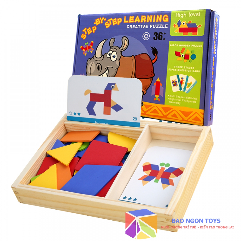 ĐỒ CHƠI XẾP HÌNH ĐỘNG VẬT STEP BY STEP GIÚP BÉ PHÁT TRIỂN TRÍ THÔNG MINH HÌNH HỌC - MONTESSORI GEOMETRY PUZZLE