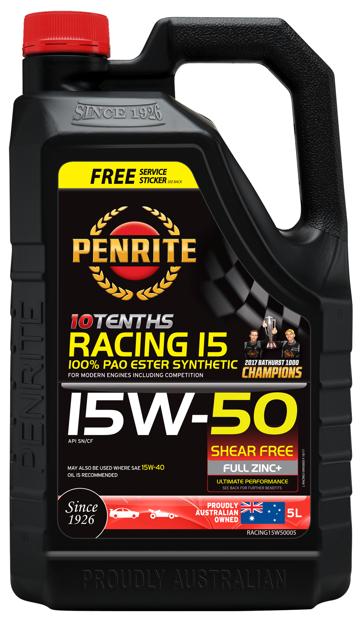 PENRITE - Dầu động cơ 10 TENTHS RACING 15W-50 5L (100% PAO&Ester)