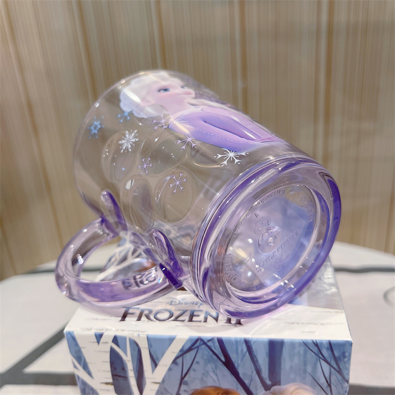 Ly nhựa pha lê trong suốt Disney có quai cầm tay hình Elsa và Anna Frozen 2 cho trẻ em