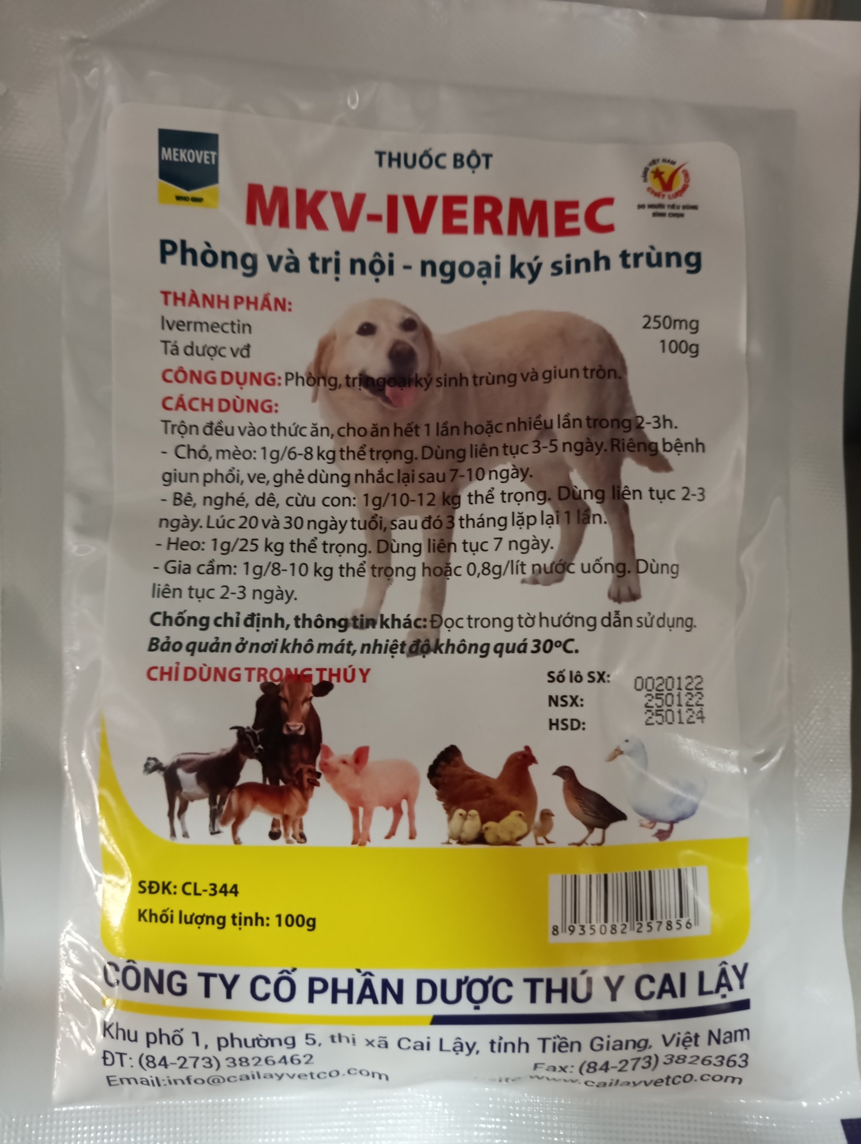 Thuốc bột MKV-IVERMEC Phòng và t.rị nội - ngoại ký sinh trùng