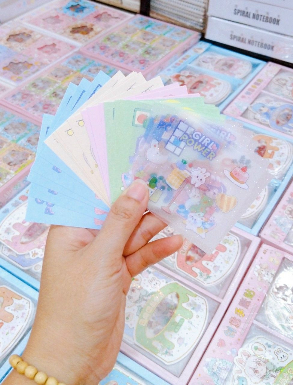 Set Sticker Kèm Giấy Xếp Hạc Siêu Cute