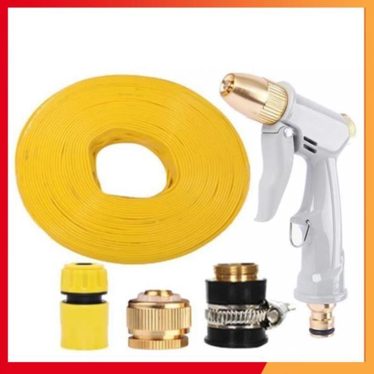 Bộ dây vòi xịt nước tưới cây rửa xe,tăng áp 3 lần, loại 15m (cút nhựa nối đồng nhựa) 206846