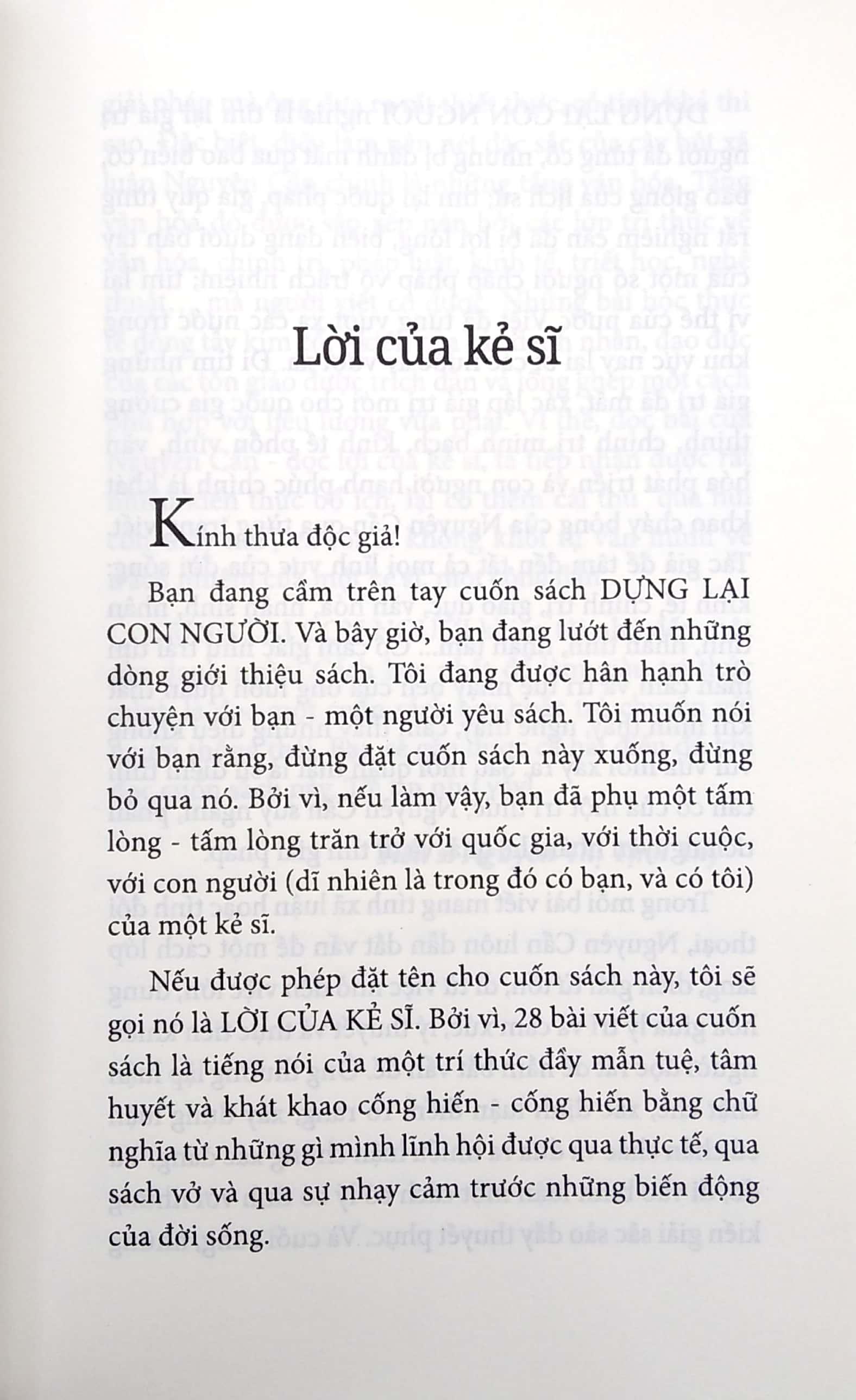 Dựng Lại Con Người - Lời Của Kẻ Sĩ
