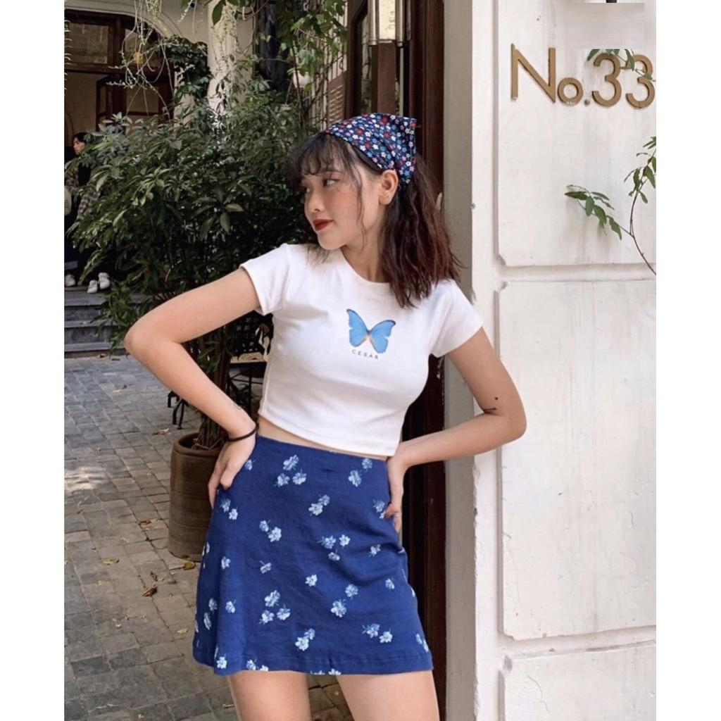 Áo croptop kiểu Basic JOY BABE form ôm thun xịn co giãn 4 chiều,hình in sắc nét,áo crop top kieu tay ngắn CRON 125 -5D