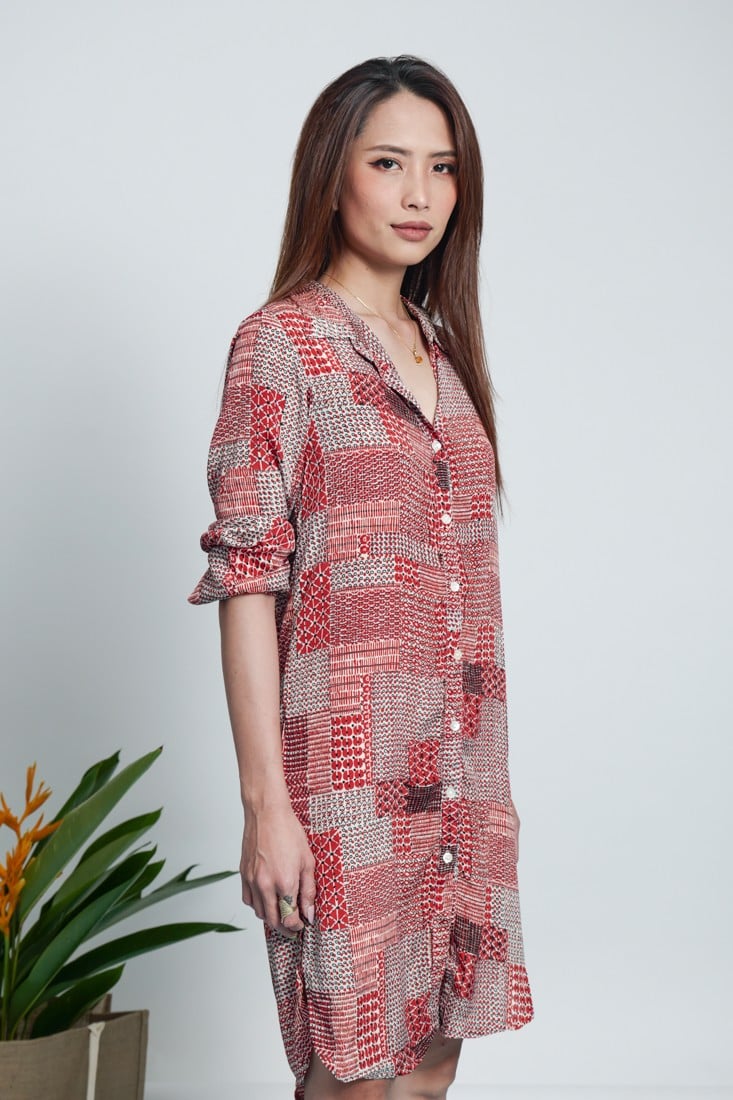 Đầm Sơ Mi Lụa Luna Llena LN174TA195-BR