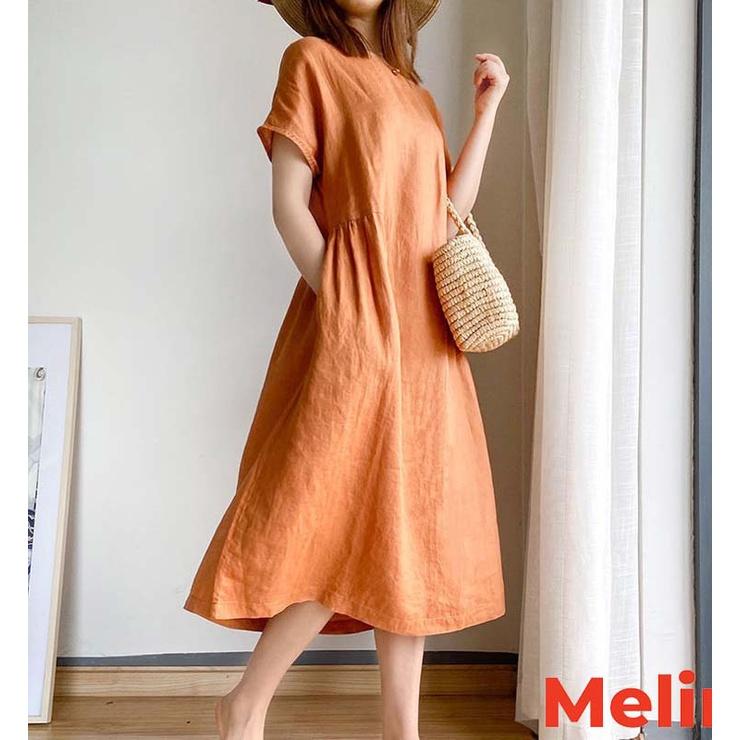Váy đầm nữ suông trẻ trung vải Cotton Linen tự nhiên thân thiện mã VAV0327