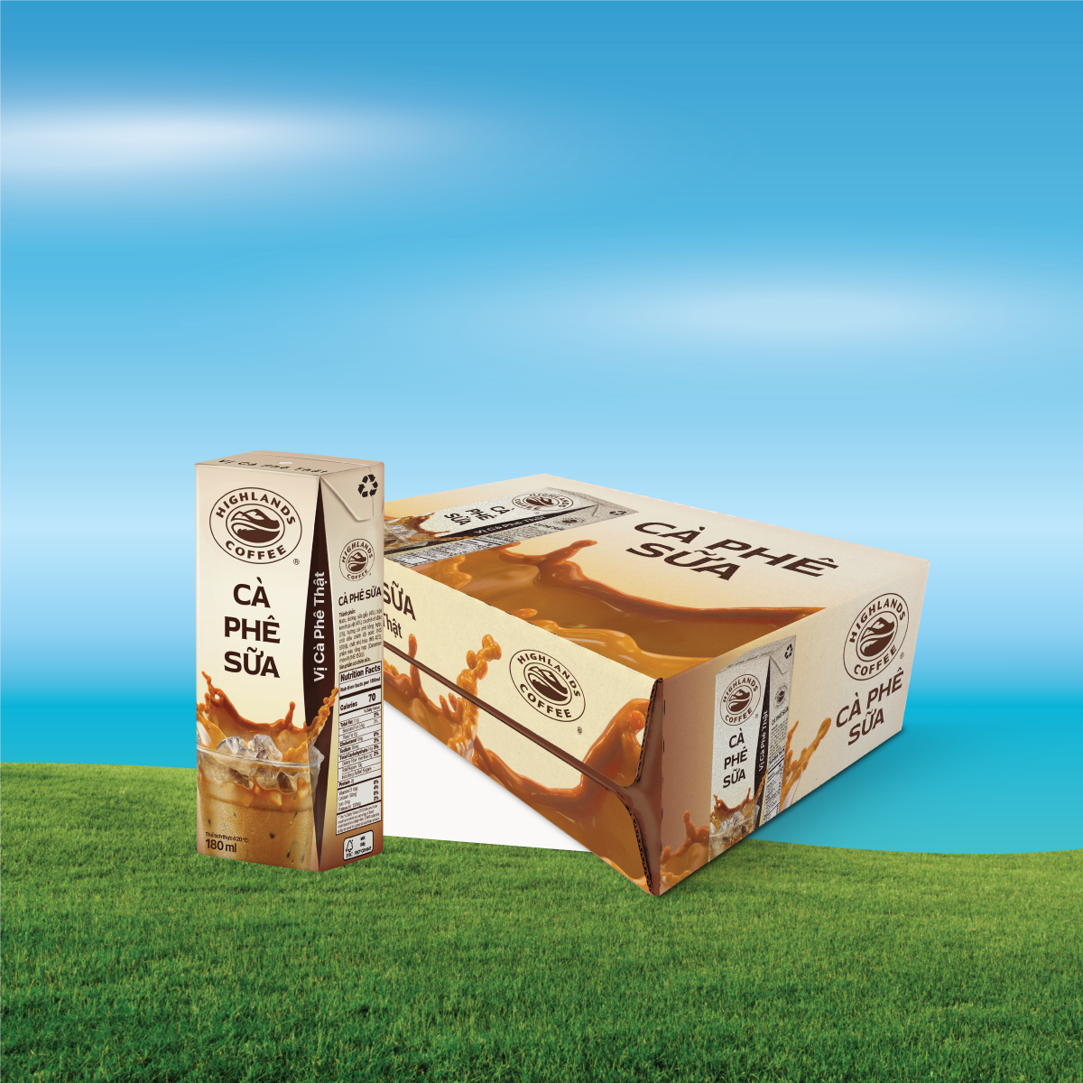 Thùng 48 Hộp Cà Phê Sữa Highlands Coffee Tetra Pack 180Ml Hộp