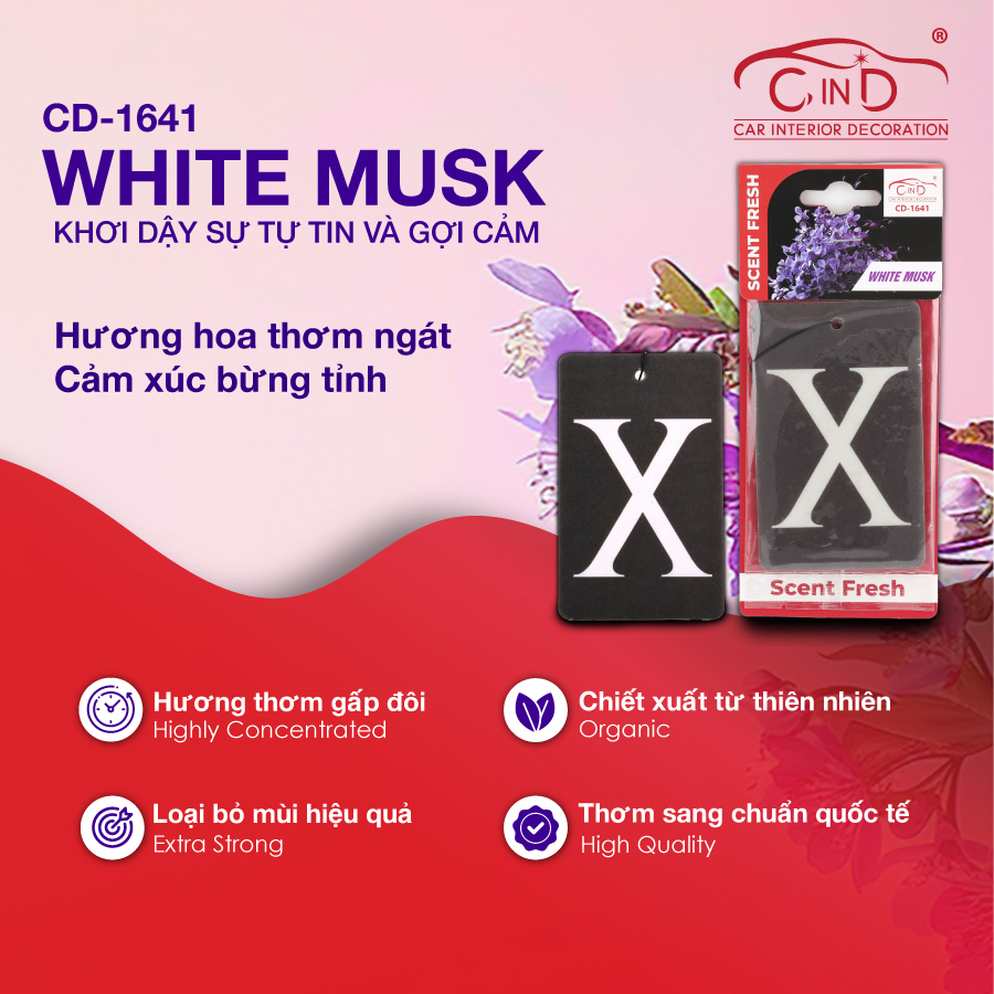 Lá Thơm Treo Ô tô, Tủ Quần Áo CIND CD-164  Hương Thơm Độc Quyền Không Gian Thơm Mát - Nhập Khẩu Chính Hãng