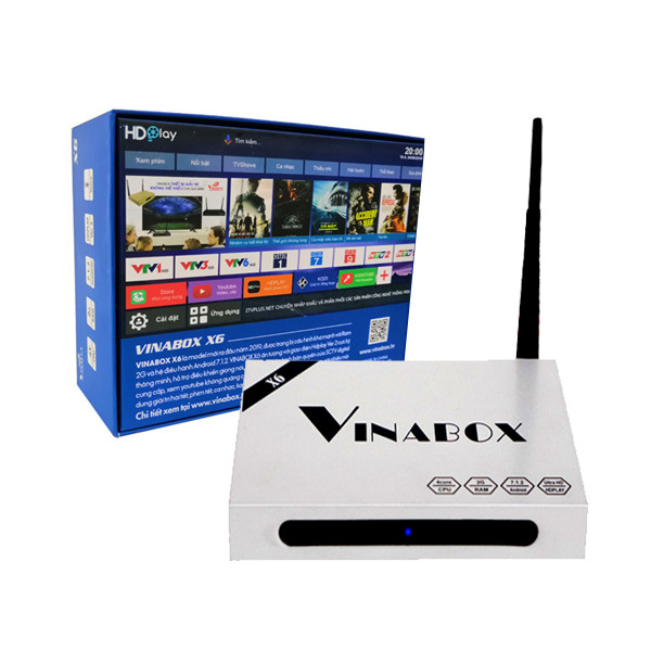 Vinabox X6 – TV Box điều khiển bằng giọng nói, Chip lõi tứ, Ram 2GB, Model 2019 - Hàng Chính Hãng