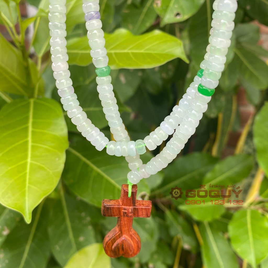 Dây đeo Thiên Tâm Đạo gỗ trắc dây đá ngọc Jadeite