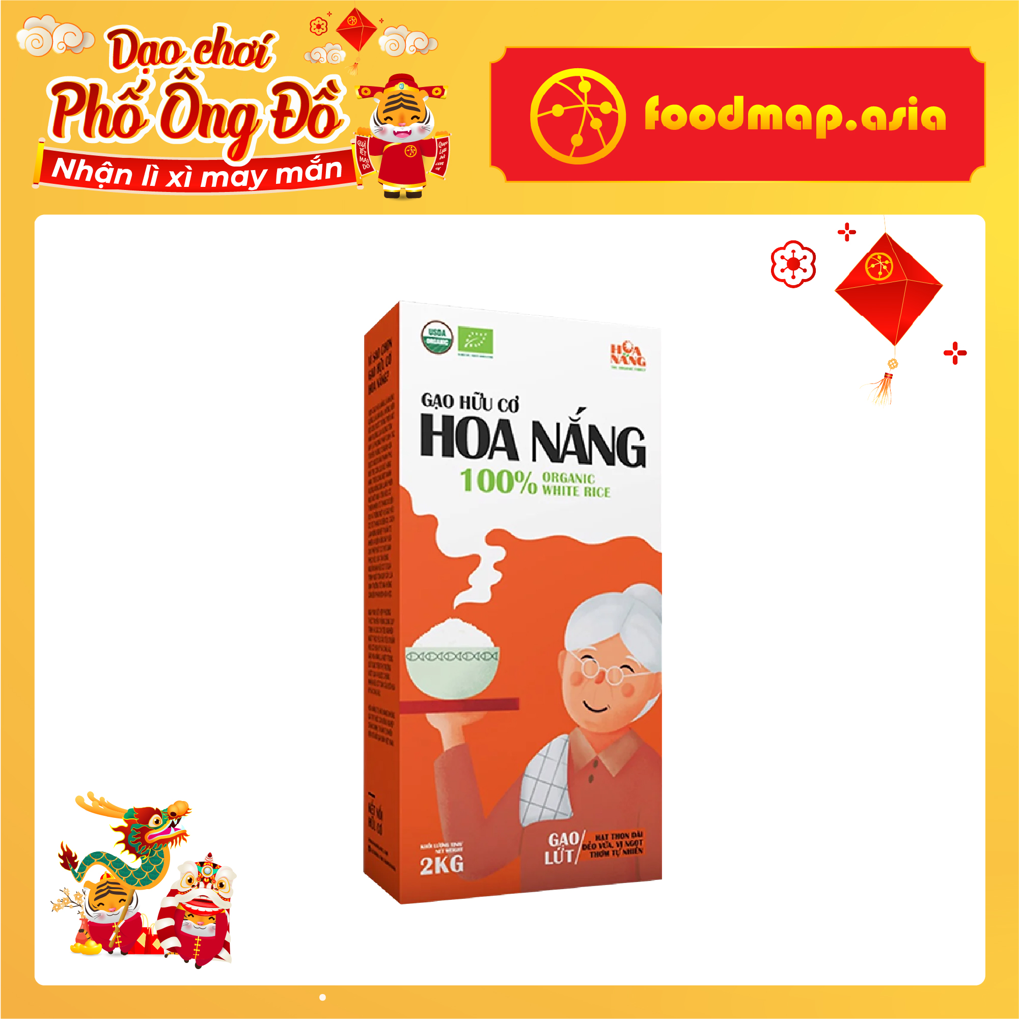 Gạo Lứt Hữu Cơ Hoa Nắng - Hộp 2Kg - Foodmap