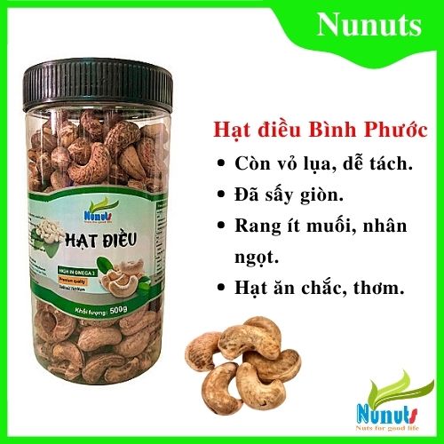 Hạt điều còn vỏ lụa Bình Phước ,hạt giòn, thơm, rất chắc, dễ tách vỏ, mùa vụ mới nhân ngọt , hạt nguyên loại 1 Nunuts