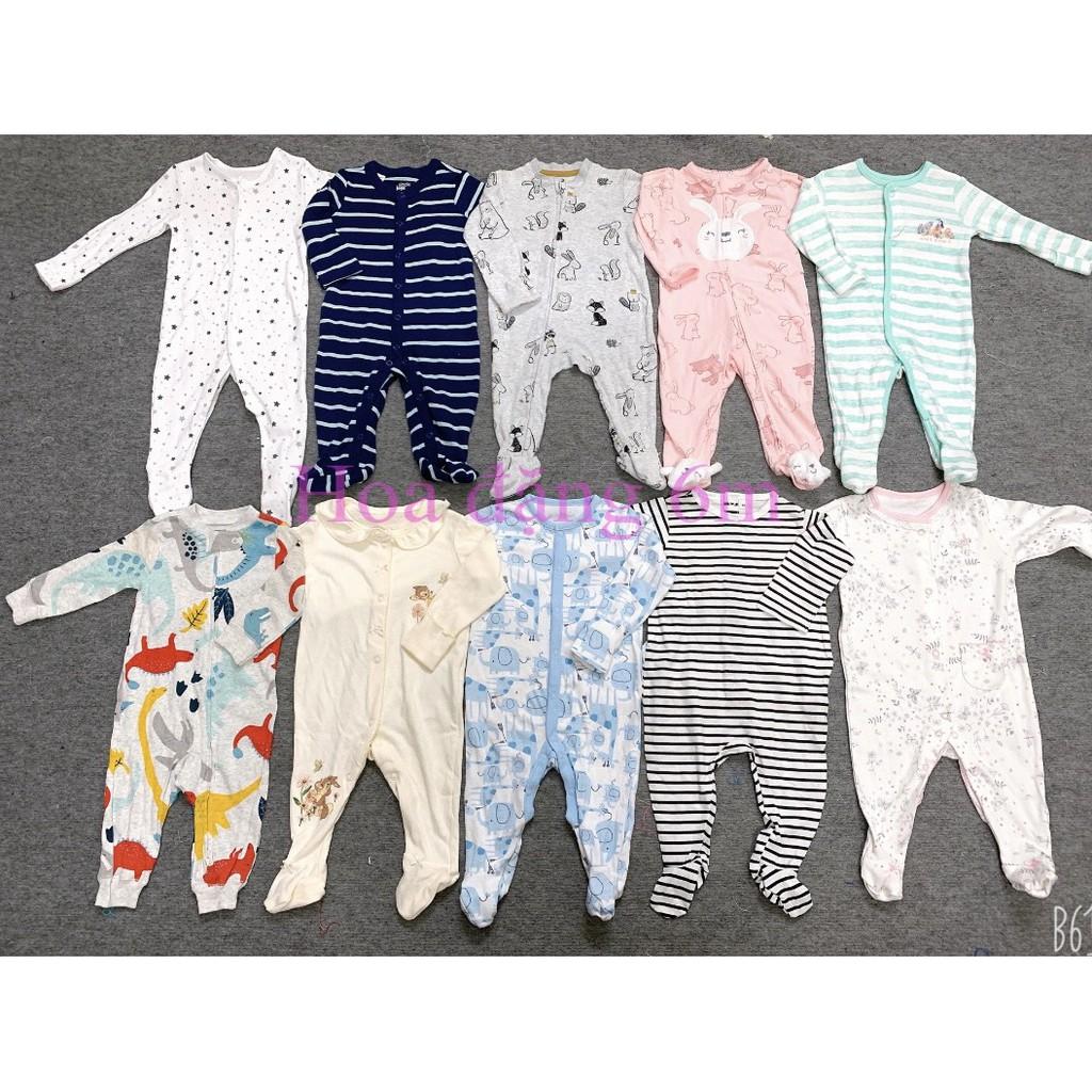 Body Sleepsuit cotton xuất dư liền tất dành cho bé trai bé gái 0-24m