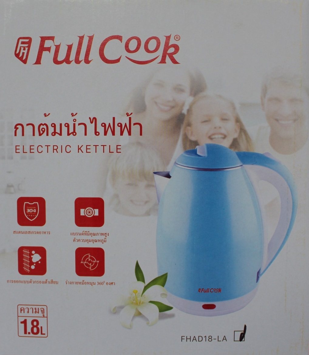 Bình Ấm Siêu Tốc Điện 2 Lớp FullCook FH-AD18-LA - Màu Ngẫu Nhiên - Chính Hãng