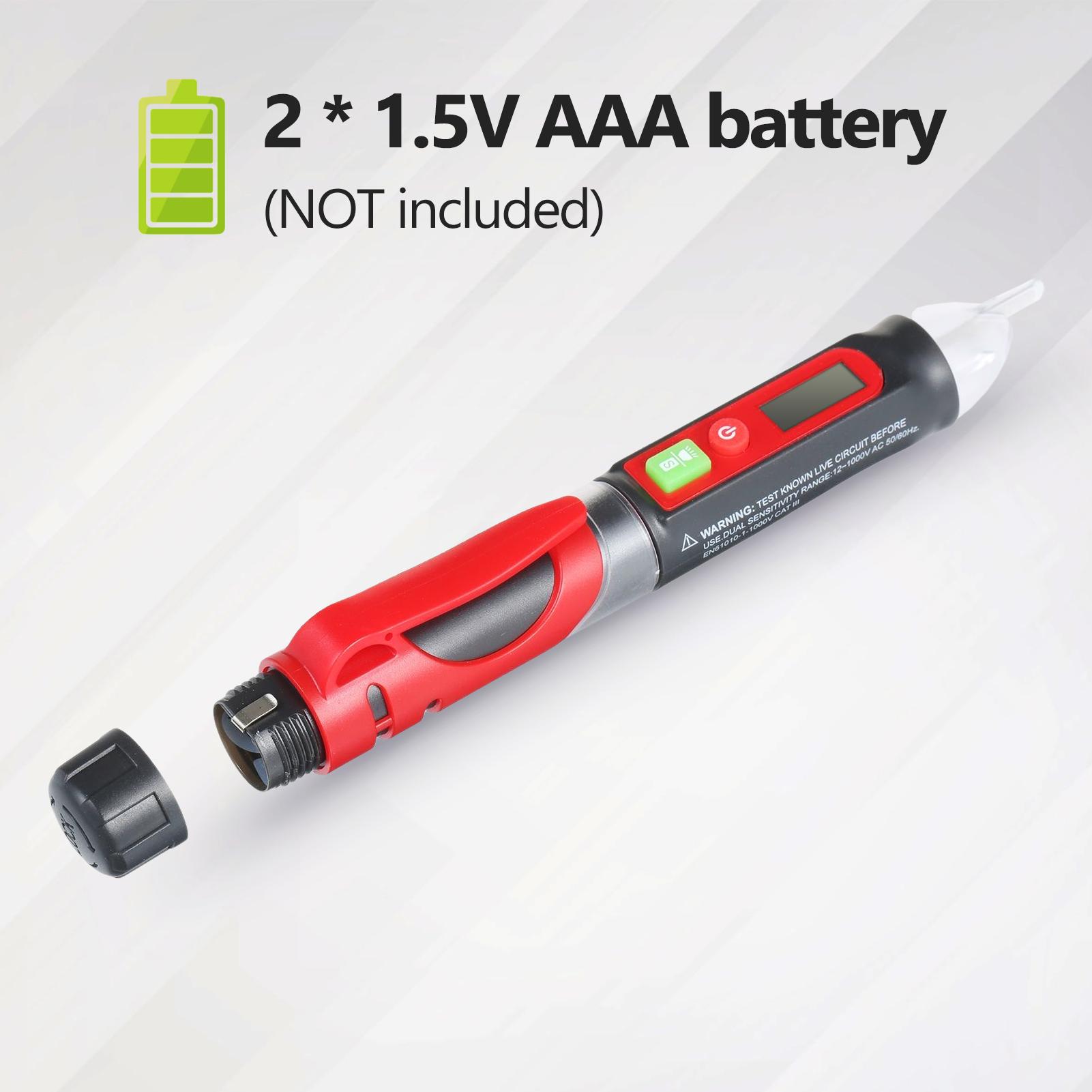 AC Voltage Detector LCD Digital Test Pencil Voltage Tester NCV Tester Electricity Detector with Flashlight Sensitivity Adjustable Sound and Light Alarm