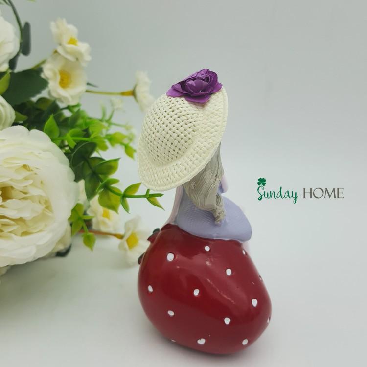 Búp bê cô gái trái cây trang trí bàn làm việc, bàn học, để ô tô