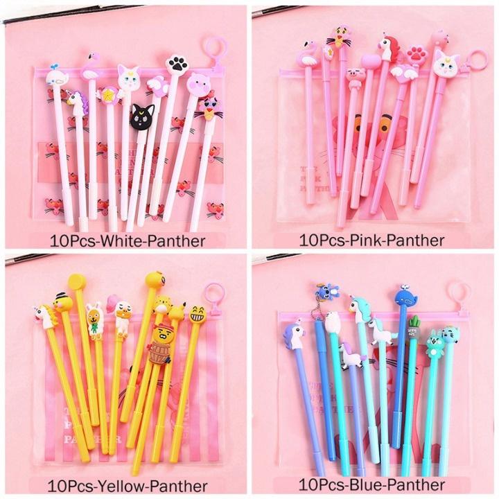 Bút bi mực gel cute SET 10 BÚT nét ngòi 0.5mm theo tone màu kèm túi xinh