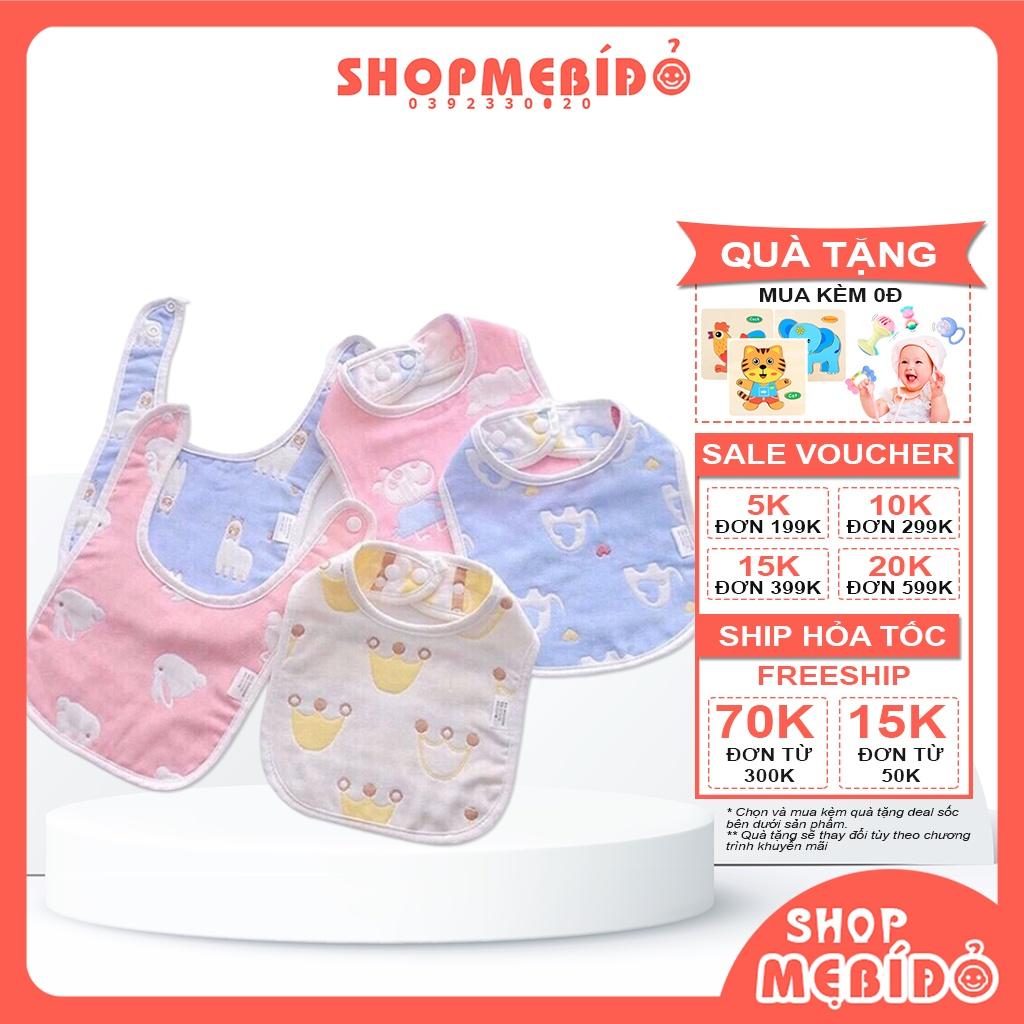 Yếm Ăn Dặm Vải Xô Vuông Kiluta 6 Lớp Cao Cấp Cho Bé