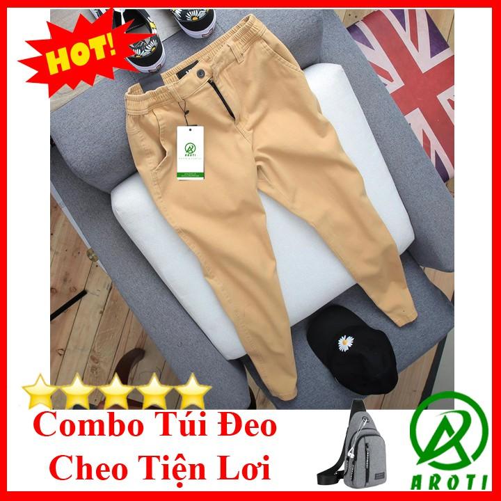 Quần Kaki Nam Đẹp Dáng Hàn Lưng Thun Tiện Dụng Form Slim Fit Cực Đẹp QK045+TÚI