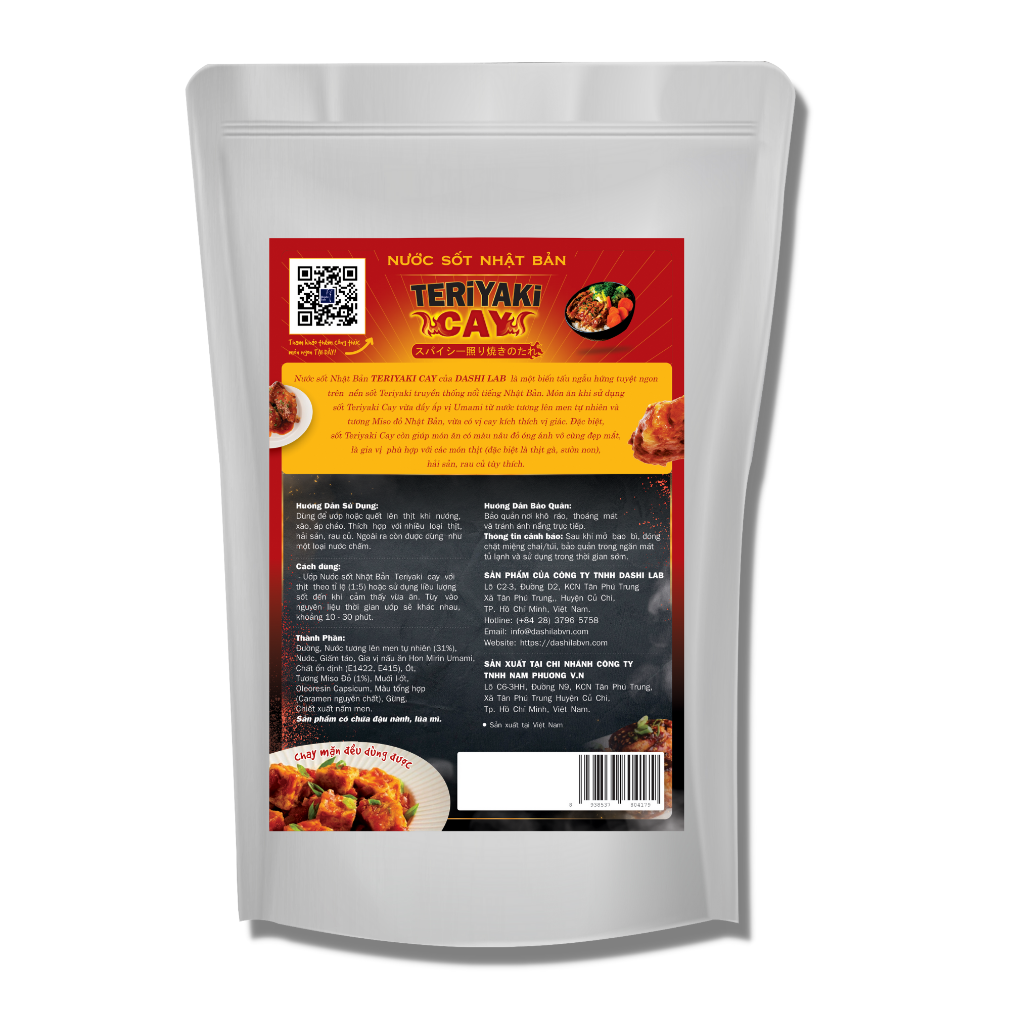 Nước sốt Nhật Bản Teriyaki Cay - Dashi Lab - 1kg/túi - chay mặn đều dùng được