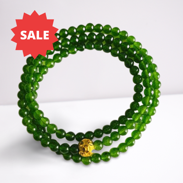 HCM- VÒNG TAY ĐÁ NGỌC BÍCH 3 VÒNG CHALCEDONY