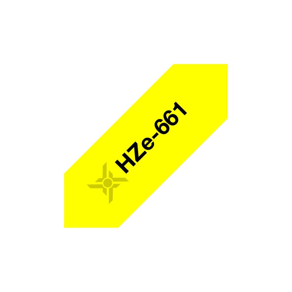 Băng nhãn Brother Nhãn in Hze-661 ( Tze-661, Tz2-661), 36mm*8m, chữ đen nền vàng, Black on Yellow